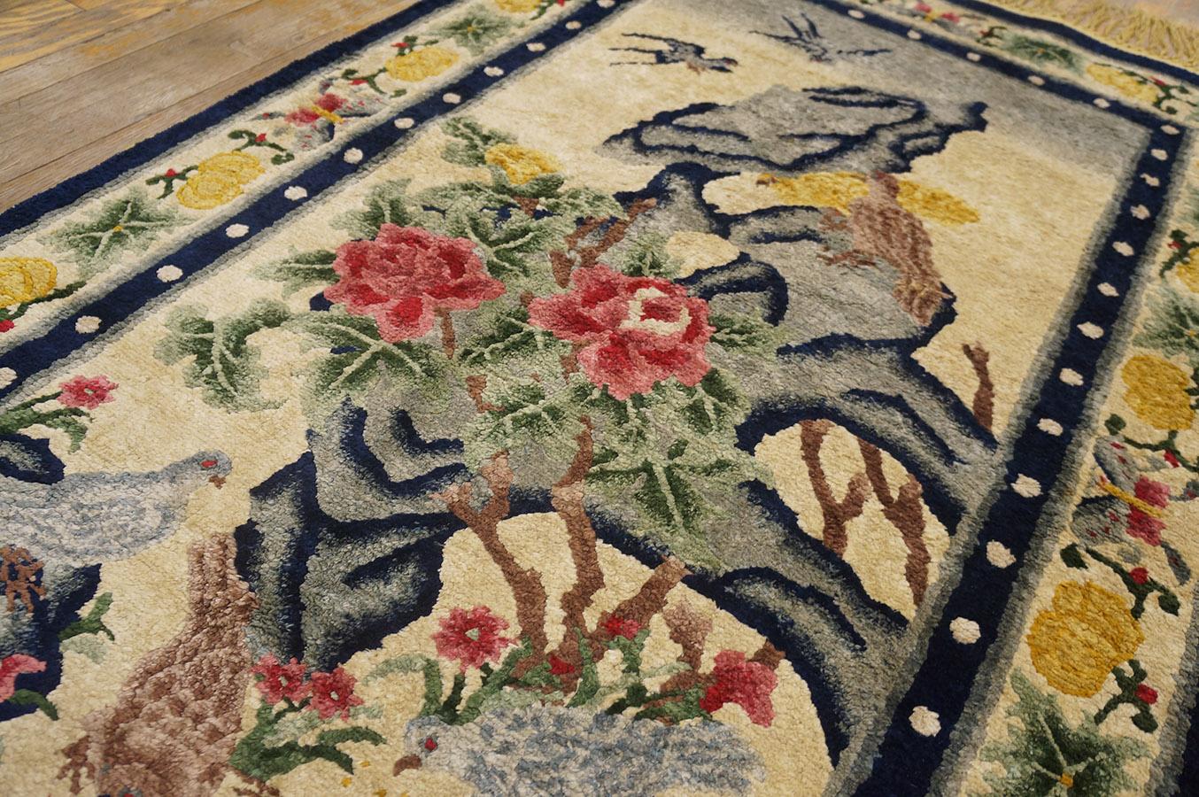 Antique Chinese Silk Rug 3' 2'' x 5' 2'' For Sale 10