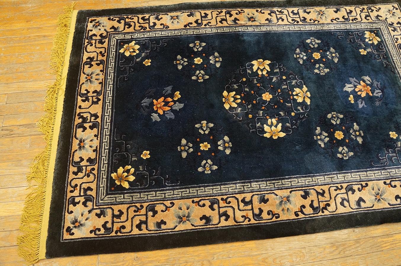 Vintage Chinese Silk Rug ( 4' x 6' 3