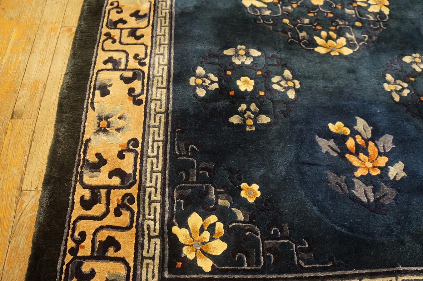 Hand-Knotted Vintage Chinese Silk Rug ( 4' x 6' 3