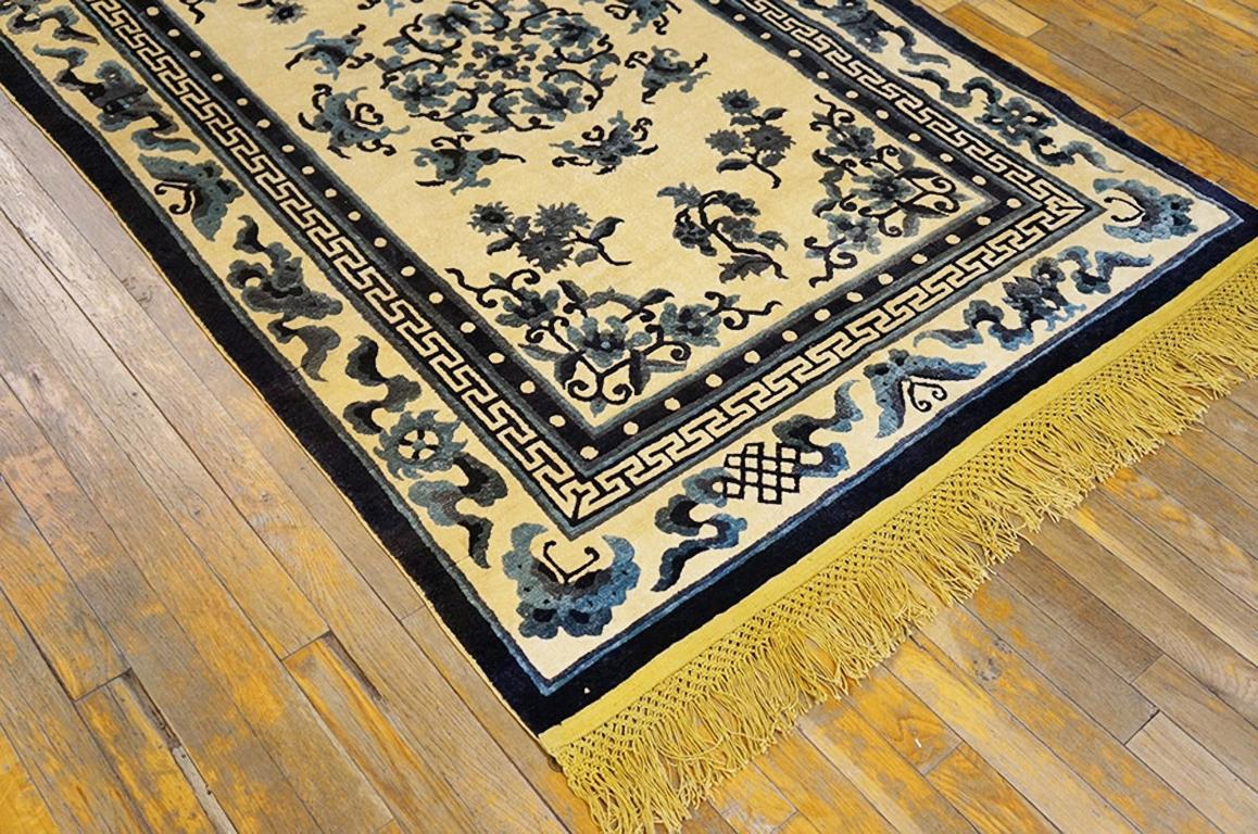 Hand-Knotted Antique Chinese Silk Rug For Sale