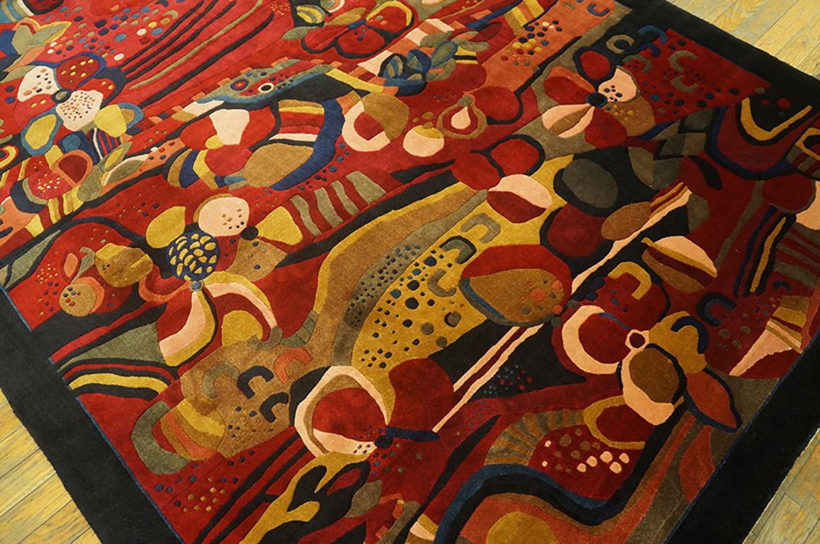 Antiker chinesischer Seidenteppich, 2,25 m x 2,25 m  (Handgeknüpft) im Angebot