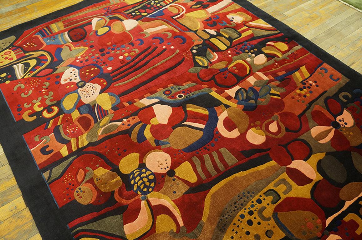 Late 20th Century Antique Chinese Silk Rug 5' 6