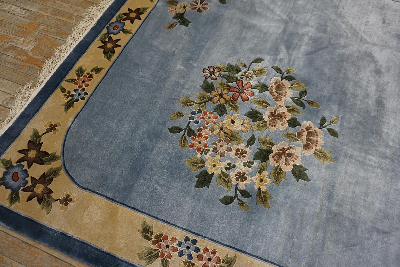 Tapis en soie de style Art Déco chinois des années 1980 (#}6'2