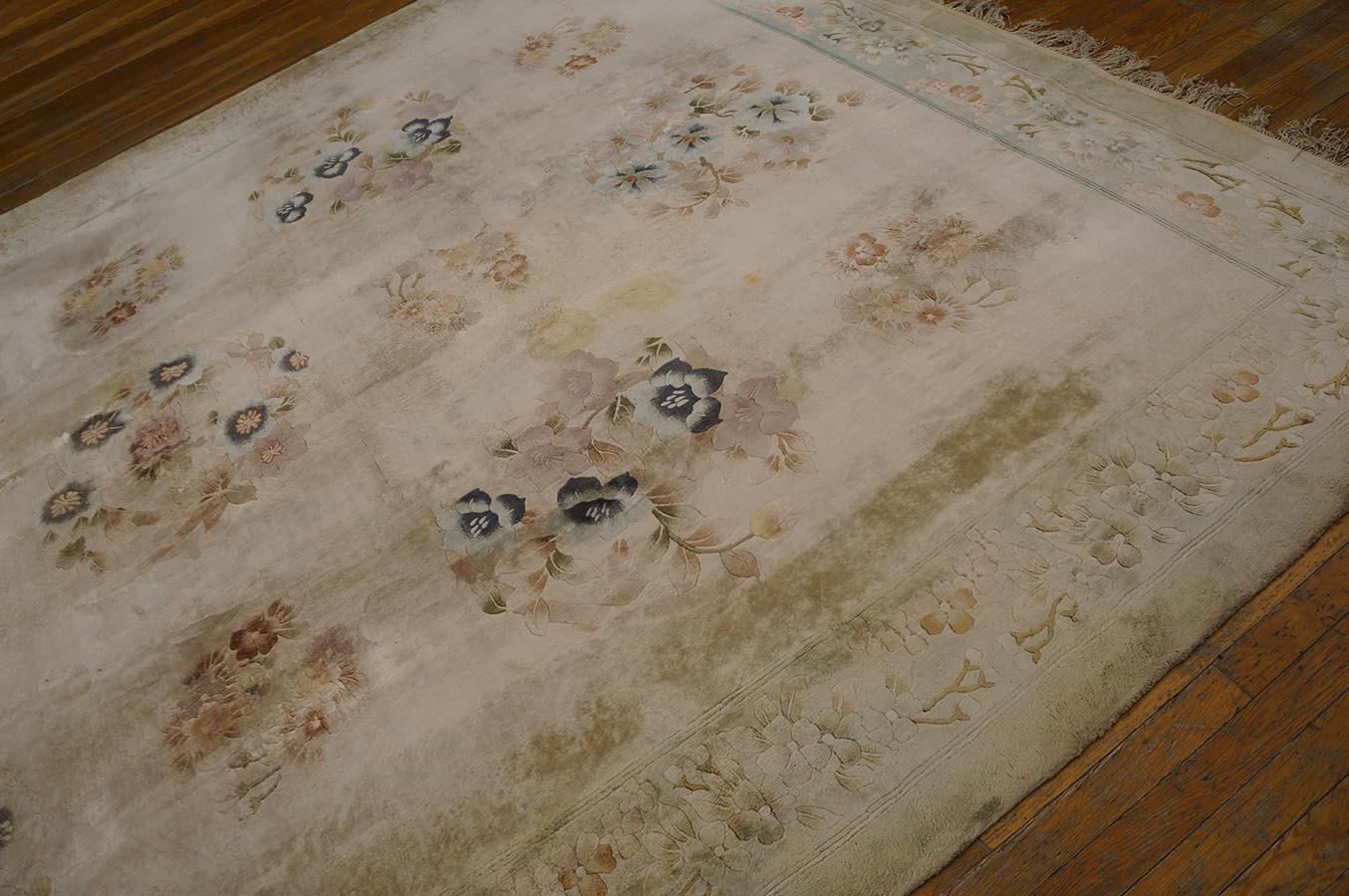 Tapis chinois vintage en soie des années 1980 (39,37 x 30,48 cm) en vente 3