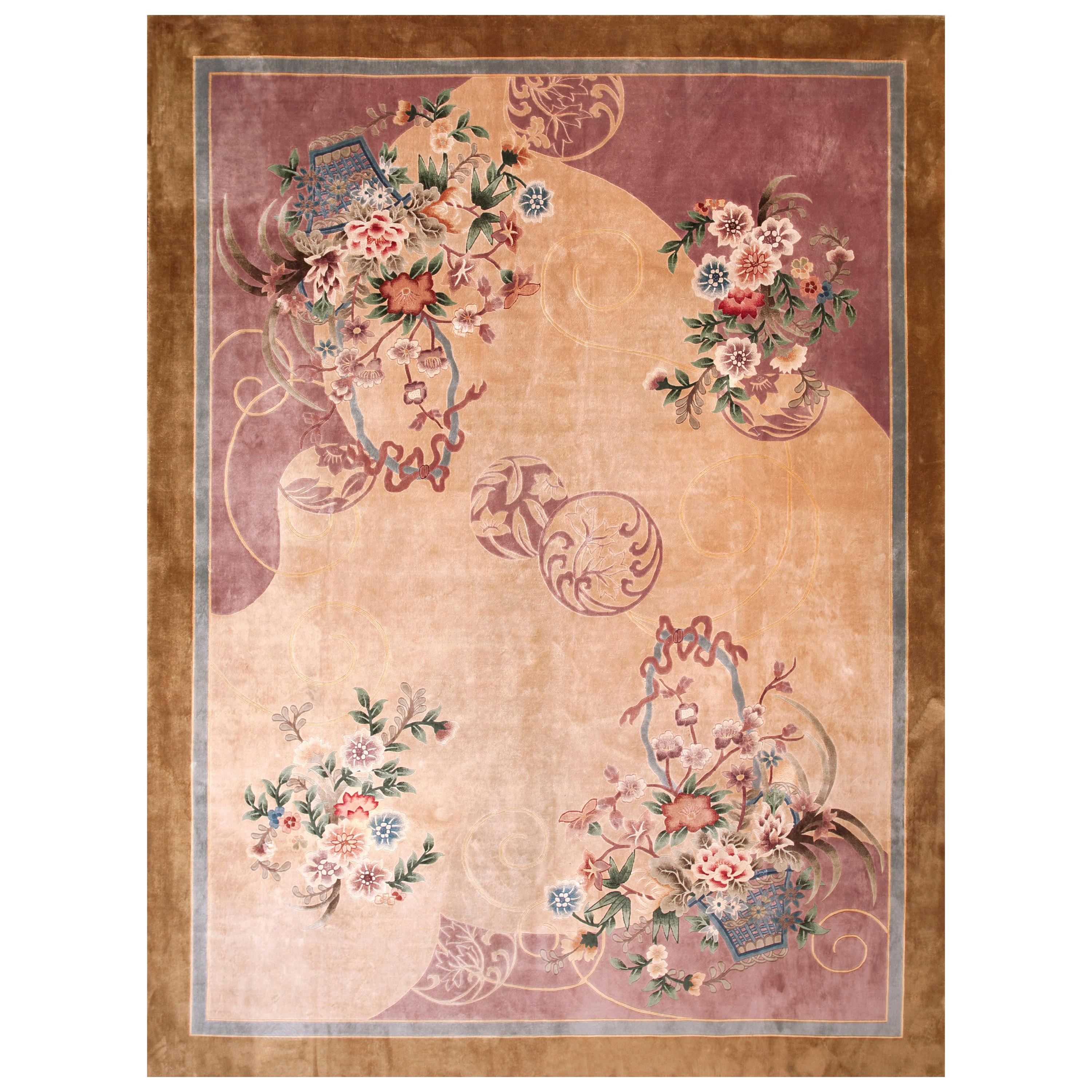 Vintage 1980s Chinese Silk Carpet ( 9' x 12' - 275 x 365 )