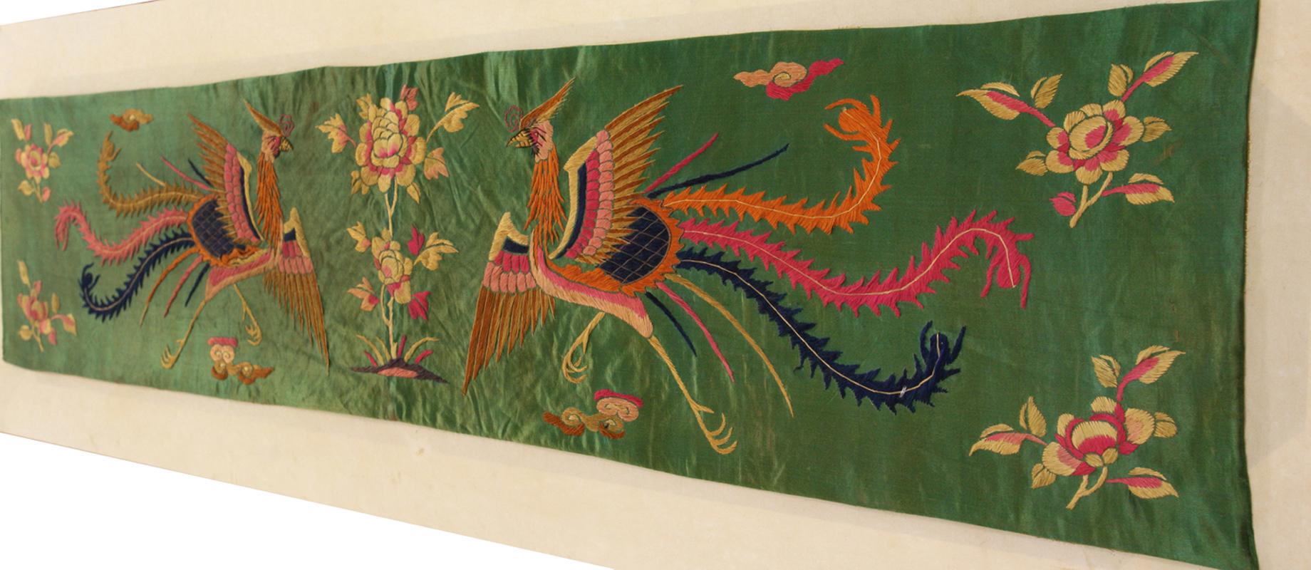 Hand-Knotted Antique Chinese Silk Textile, ca. 1880 For Sale