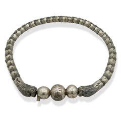 Collier antique chinois en argent représentant un dragon articulé