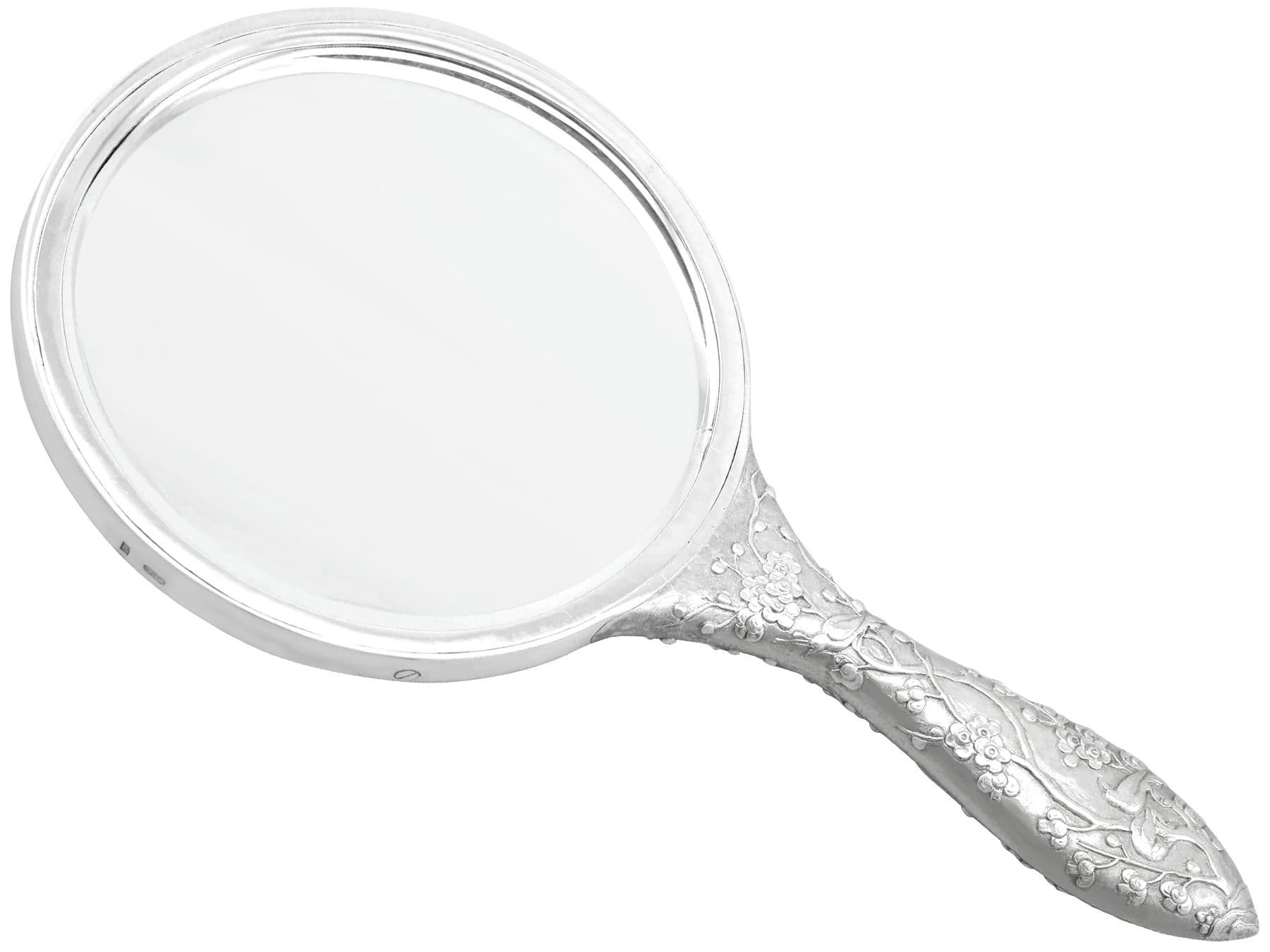 Antique Chinese Silver Dressing Table / Hand Mirror Circa 1900 For Sale 1