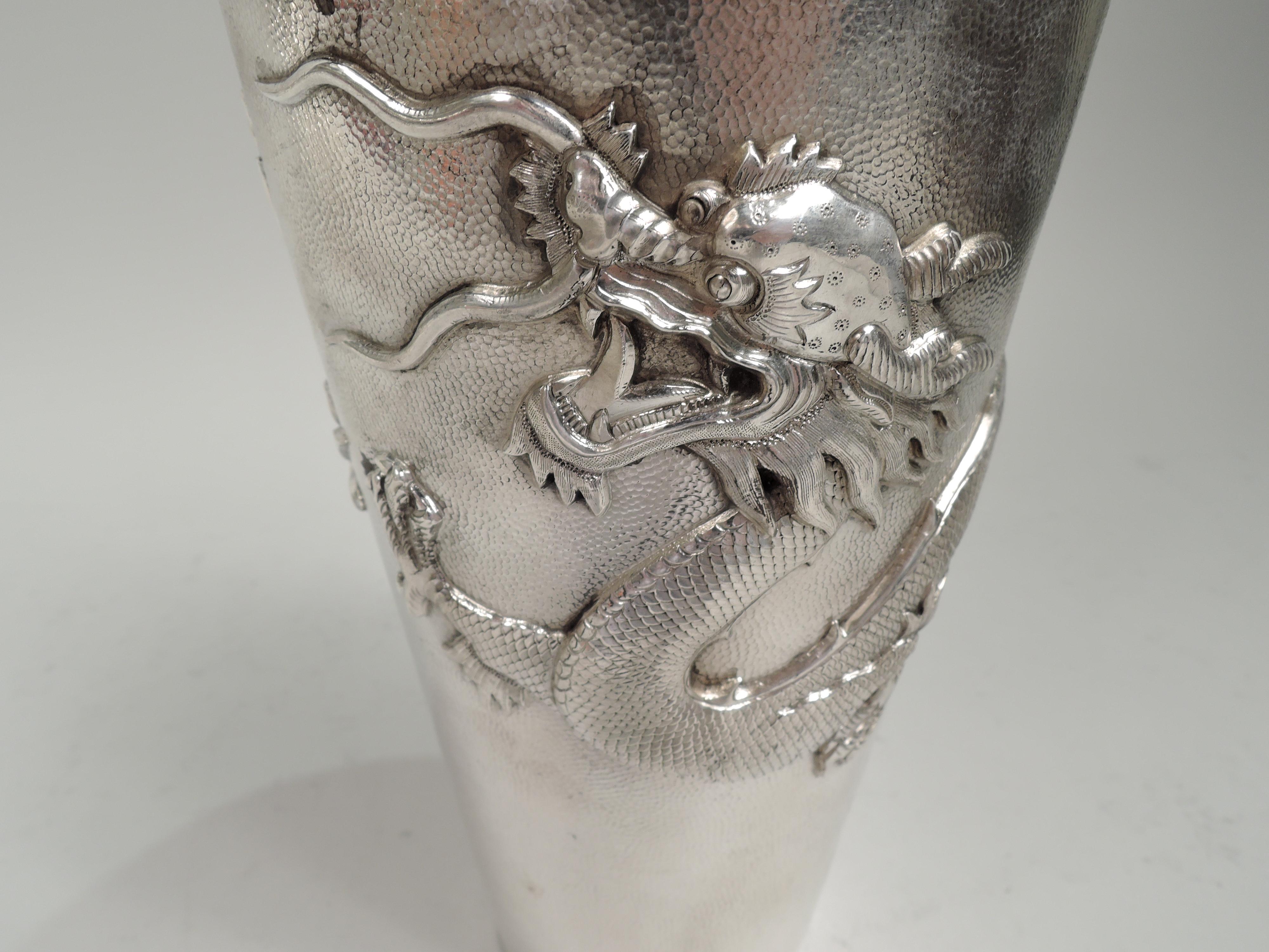 Antique Chinese Silver Firewater Dragon Cocktail Shaker 1