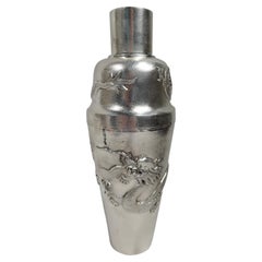 Antique Chinese Silver Firewater Dragon Cocktail Shaker