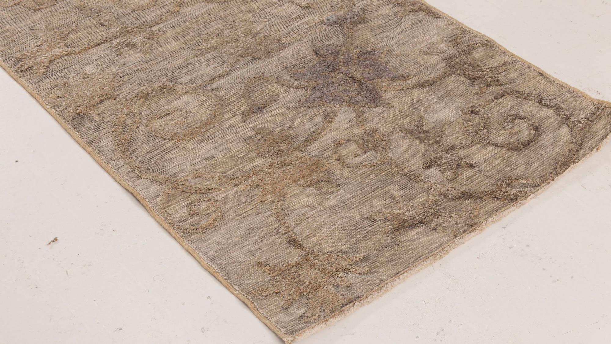 19th Century Authentic Chinese Hand Knotted Silk Runner Fragment For Sale