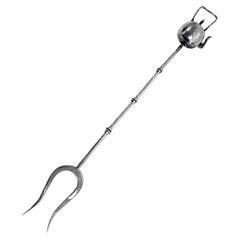 Antique Chinese Silver Lemon Fork with Tea Kettle finial, C.1900