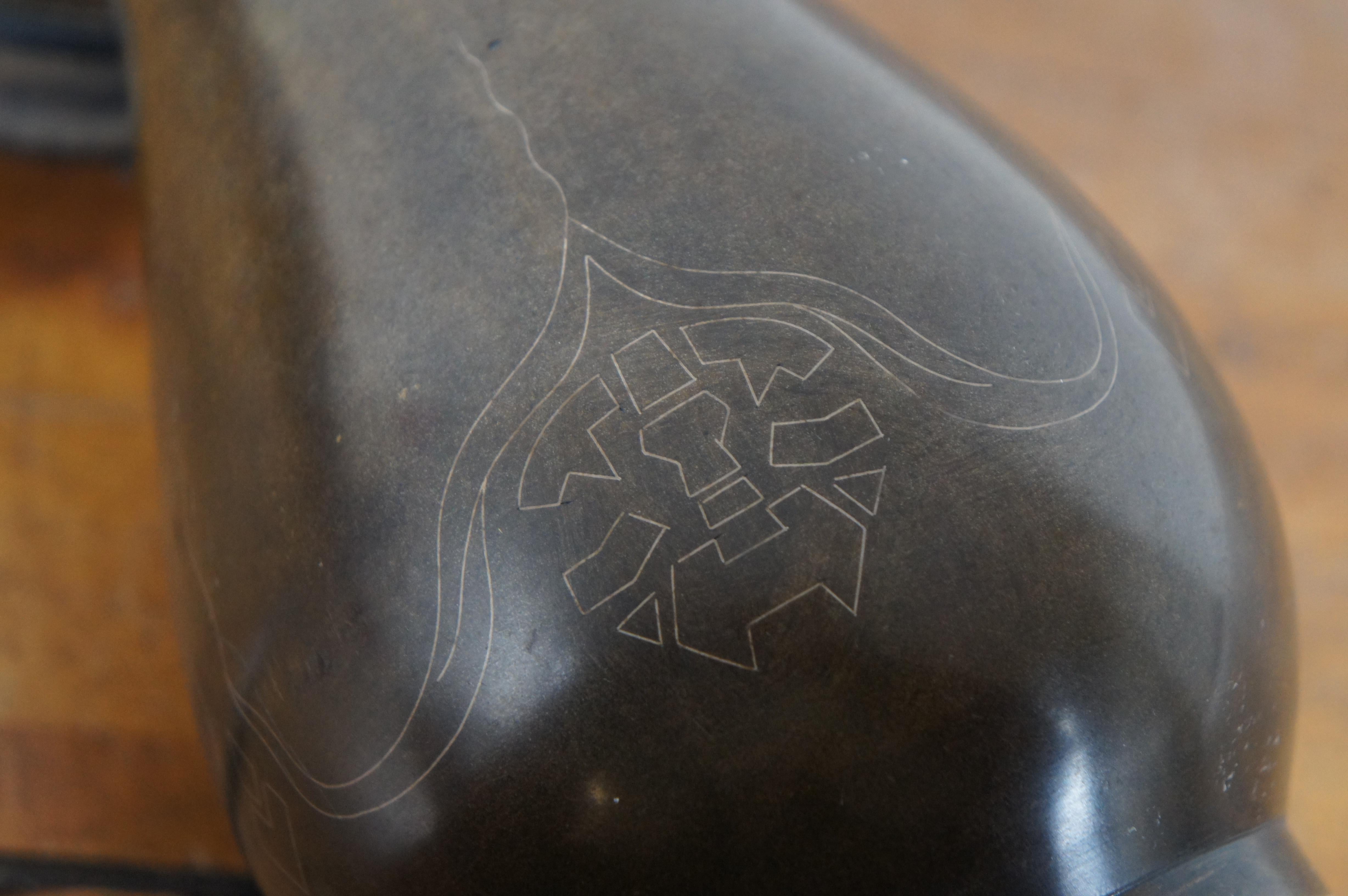 Antike chinesische Silber Draht eingelegt Bronze Cloisonné Knospe Vase & Holz Stand 8