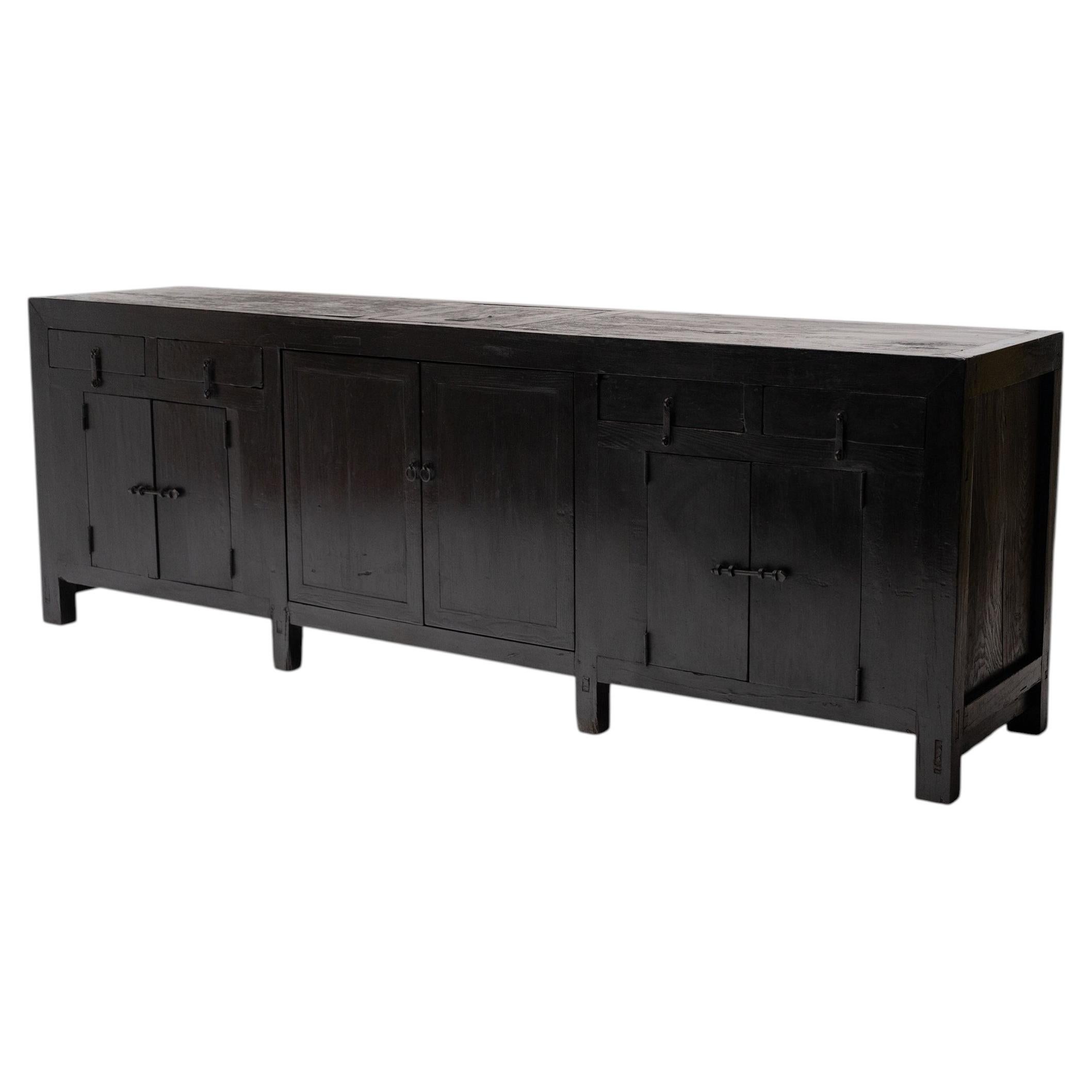 Antique Chinese Six Door Prosperity Coffer, 19th Century For Sale