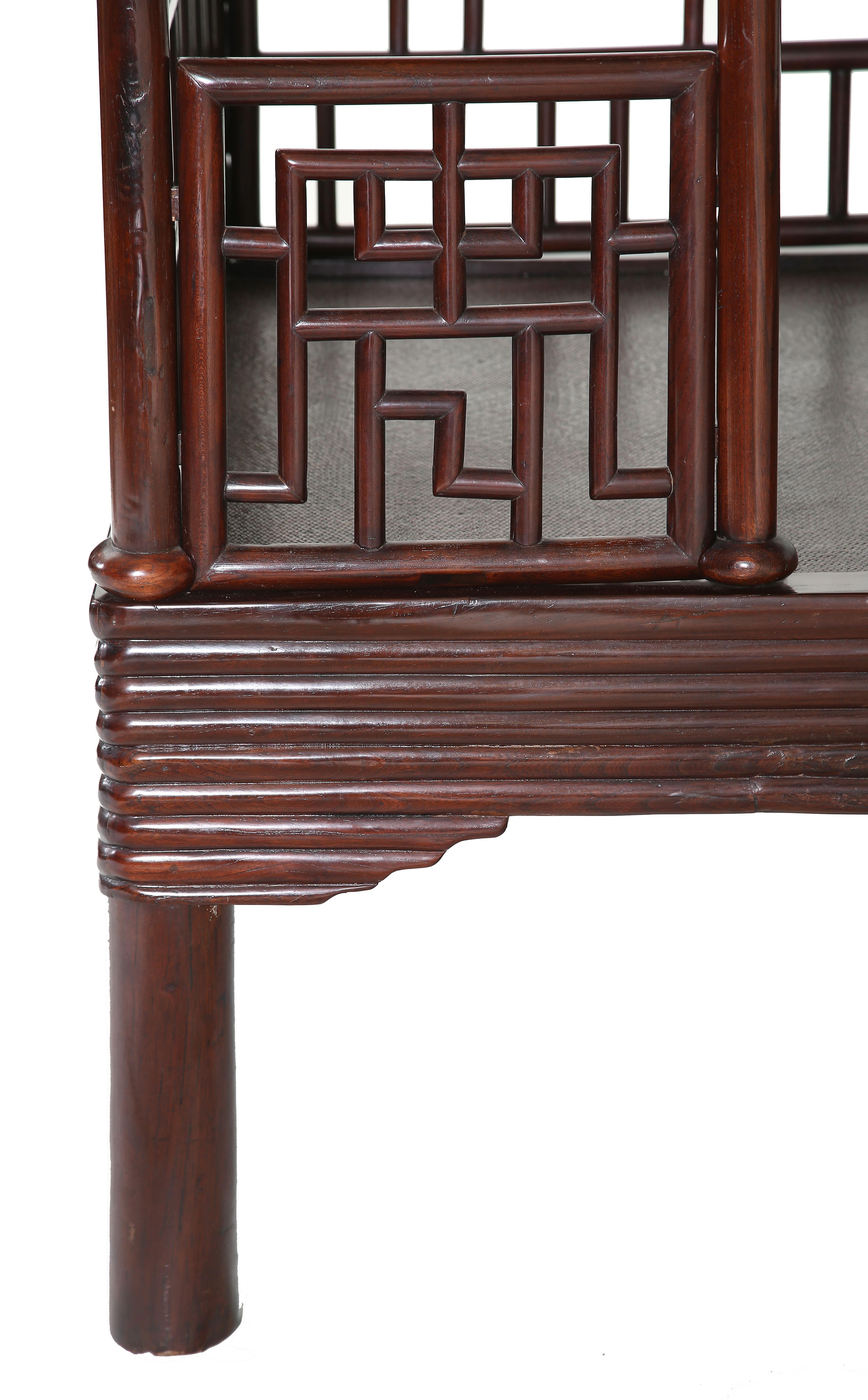 Antique Chinese Six Post Canopy Bed in Solid Ju Mu, Chinoserie, Suzhou For Sale 2