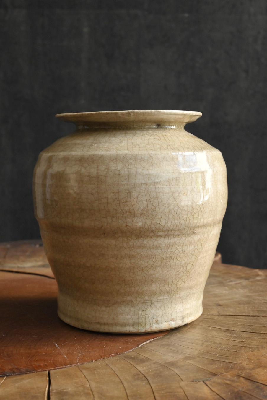 Ceramic Antique Chinese small pottery vase/1600s/Anpin vase