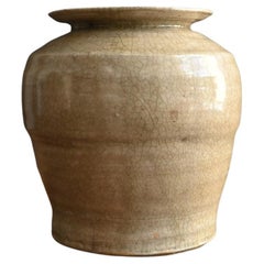 Antique Chinese small pottery vase/1600s/Anpin vase