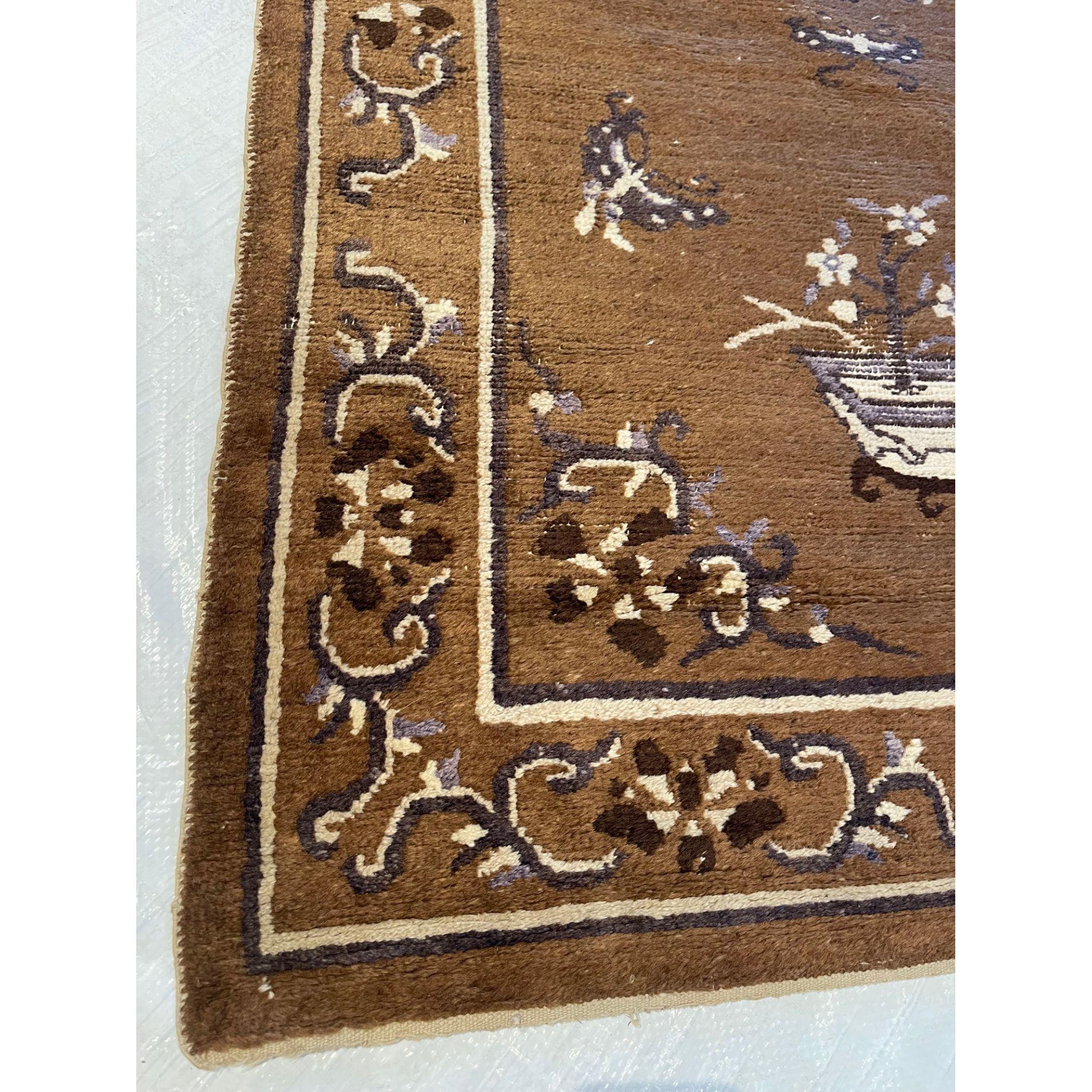 Antique Chinese Rugs, as opposed to most of the antique rug productions, were woven almost exclusively for internal consumption. Since they were mostly sheltered from European and Western influences, this offers us the reason why these carpets have