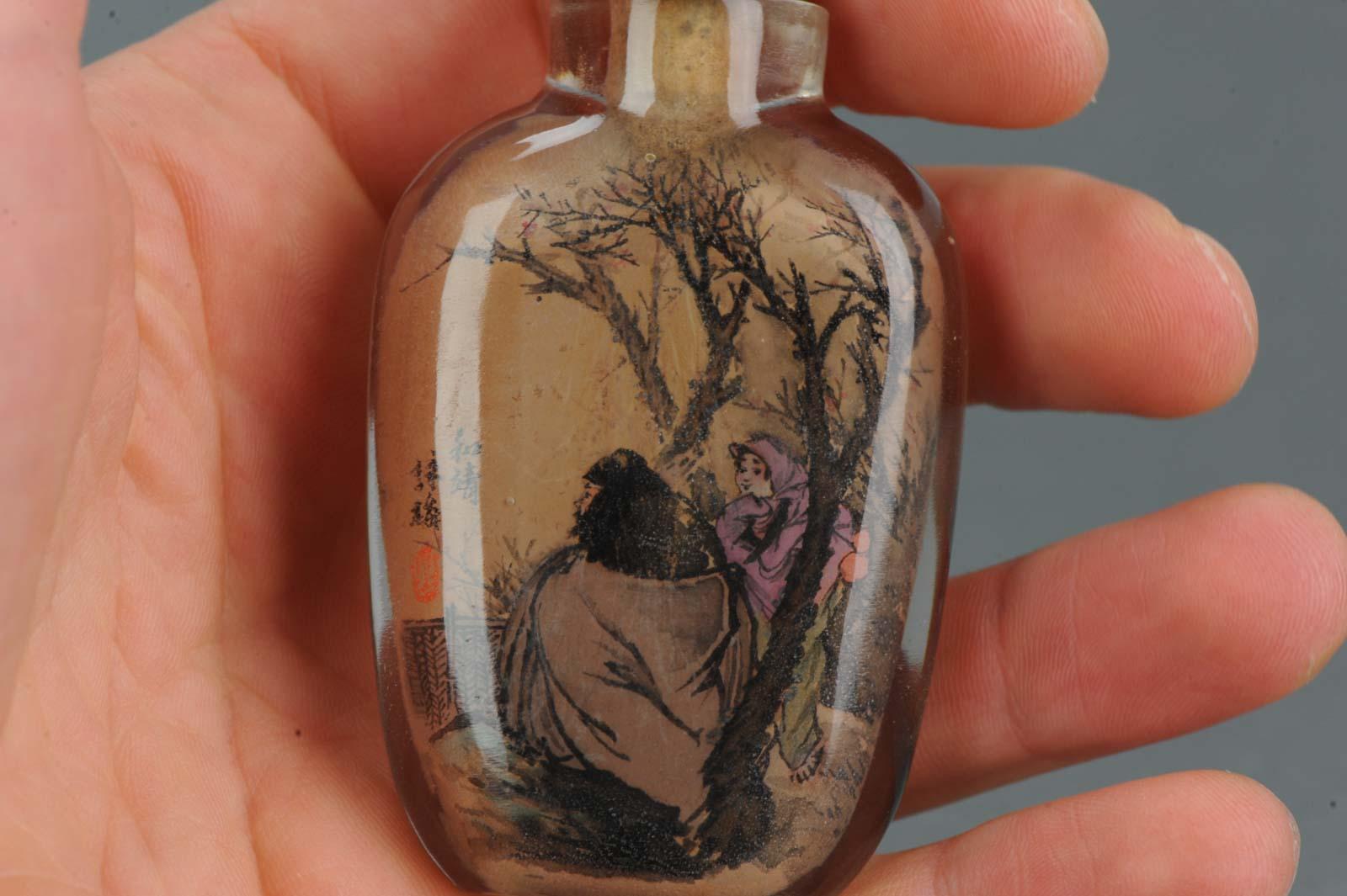 Antique Chinese Snuff Bottle 1984 Dong Xue Inside Painted Wang Xisan Student For Sale 2