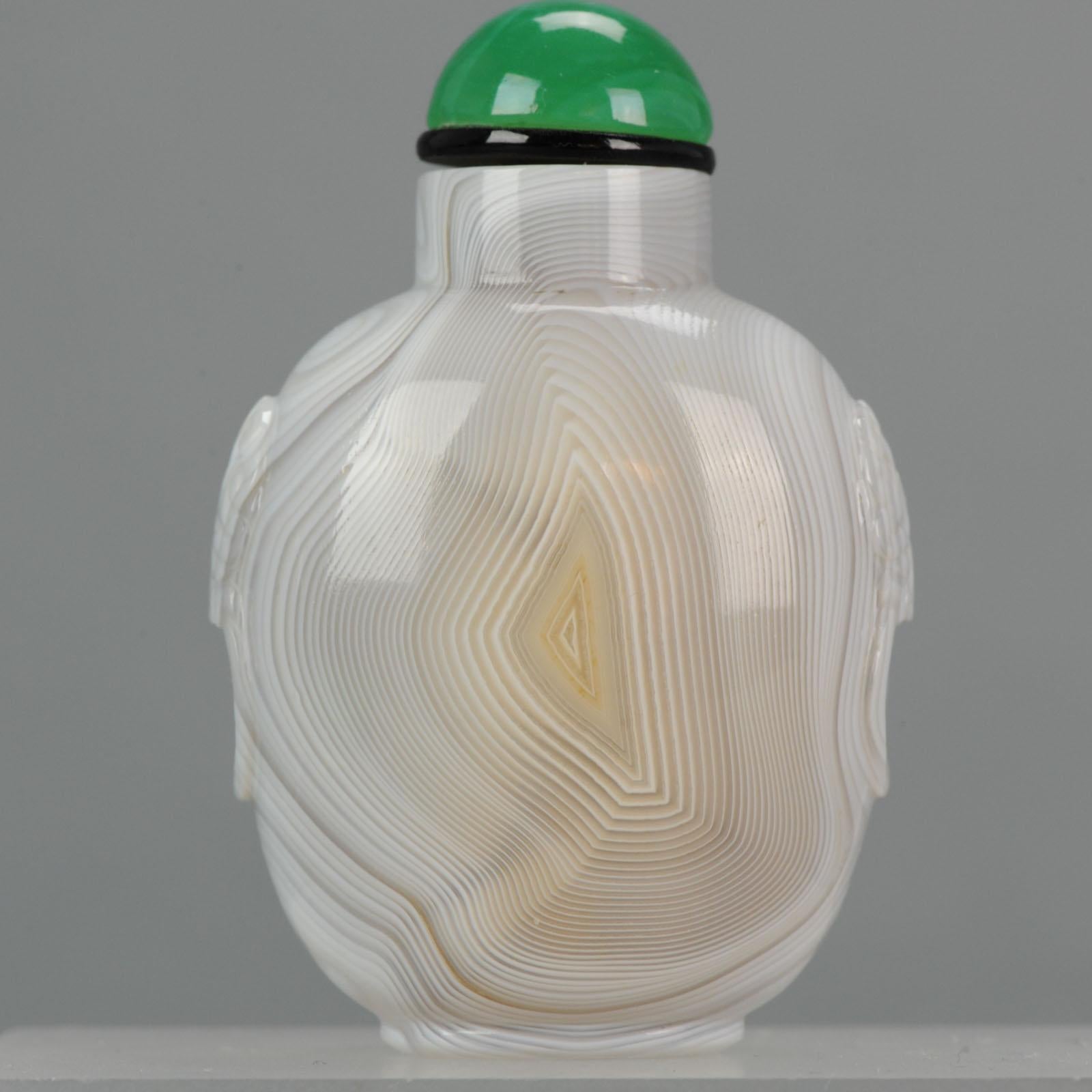 Antique Chinese Snuff Bottle Agate Thumbprint Qing Dynasty, 18th-19th Century 2