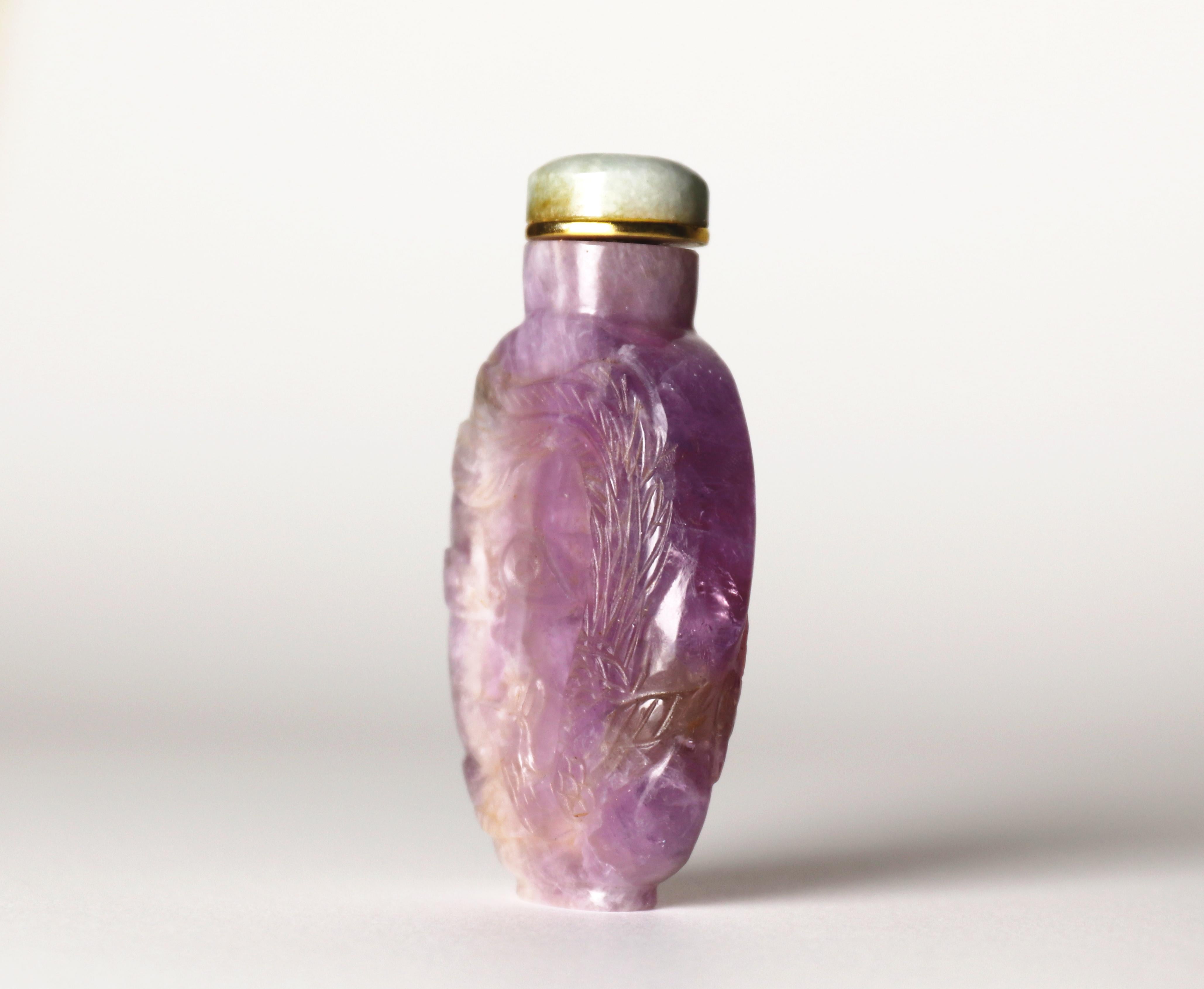 Antique Chinese Snuff Bottle Amethyst Qing Dynasty In Good Condition In Canterbury, GB