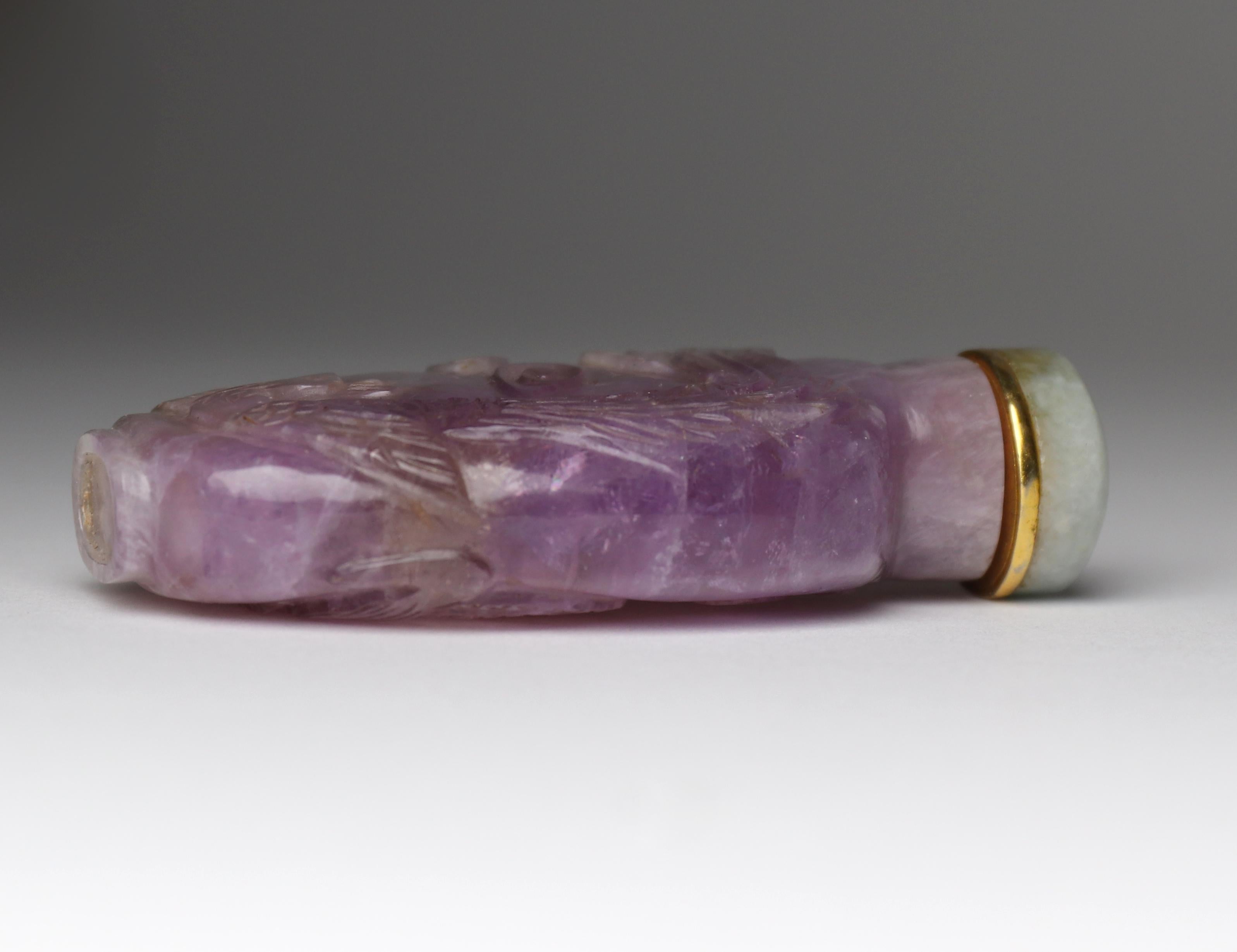 Antique Chinese Snuff Bottle Amethyst Qing Dynasty 1