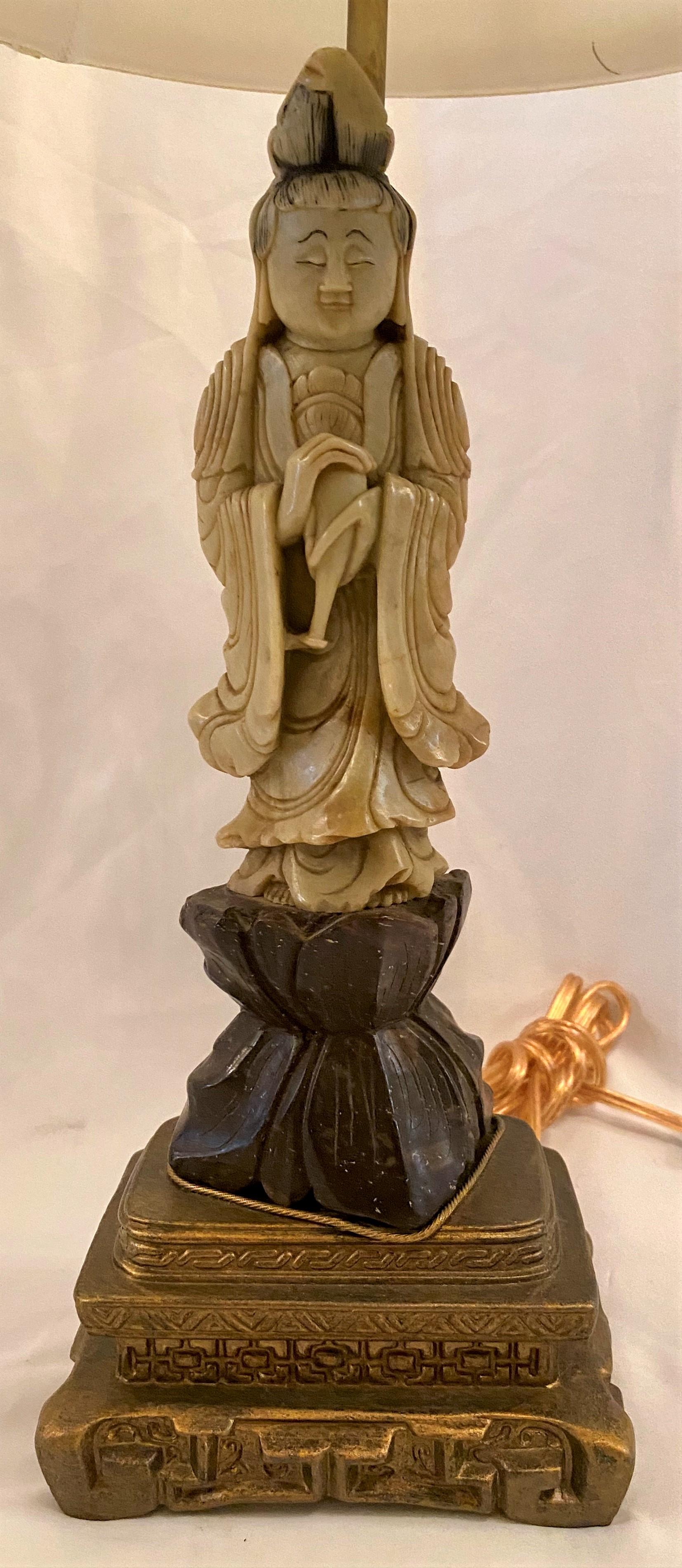 Antique Chinese Soapstone figure of Buddhist Deity 