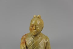 Antique Chinese Soapstone Statue on foot figure Wise Men