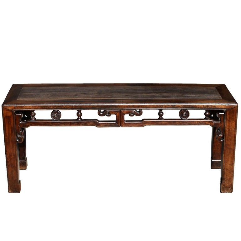 Antique Solid Wood Chinese Bench, Kung Fu Bench For Sale at 1stdibs