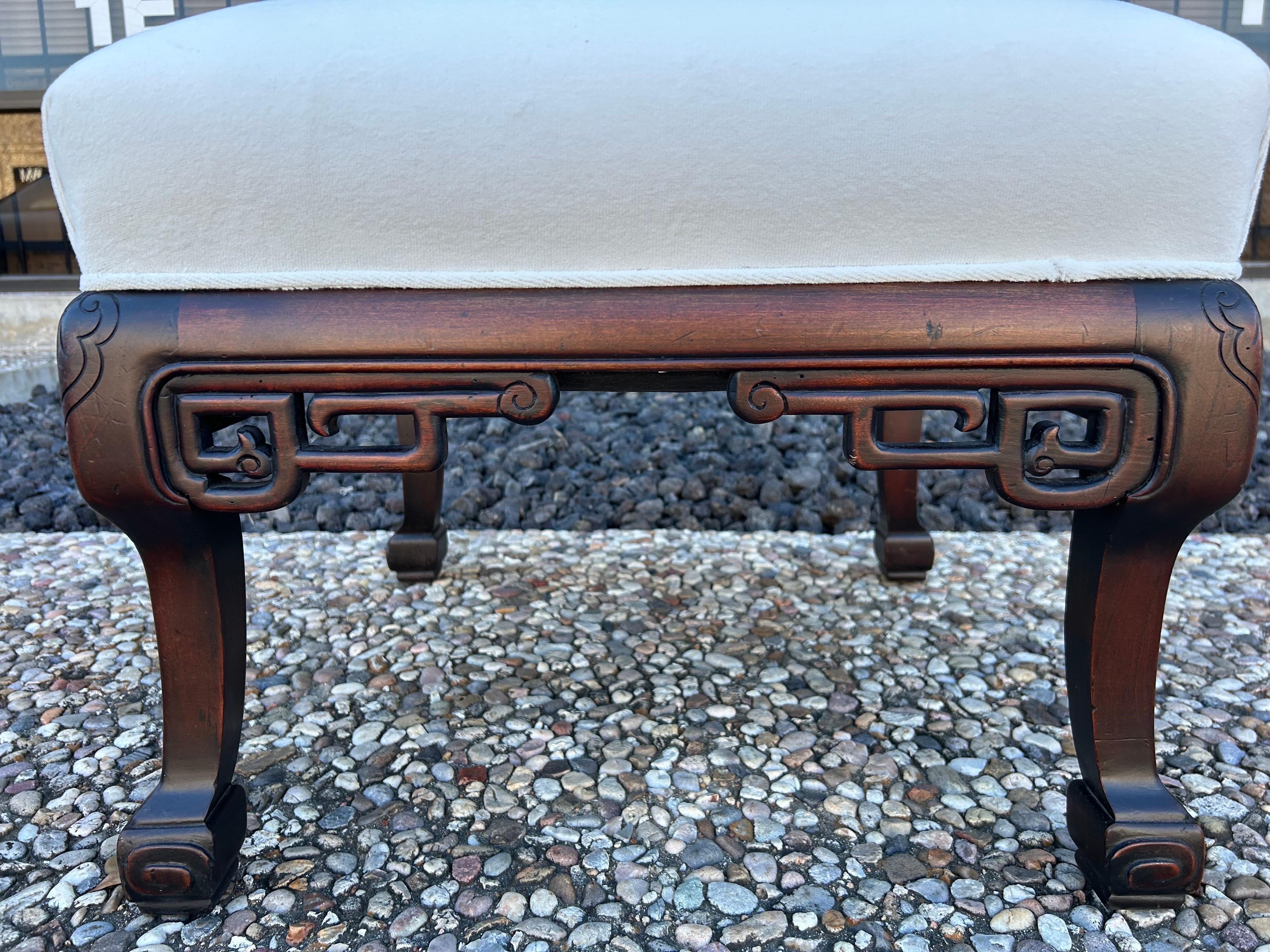 Chinese Export Antique Chinese Square Bench Or Ottoman For Sale