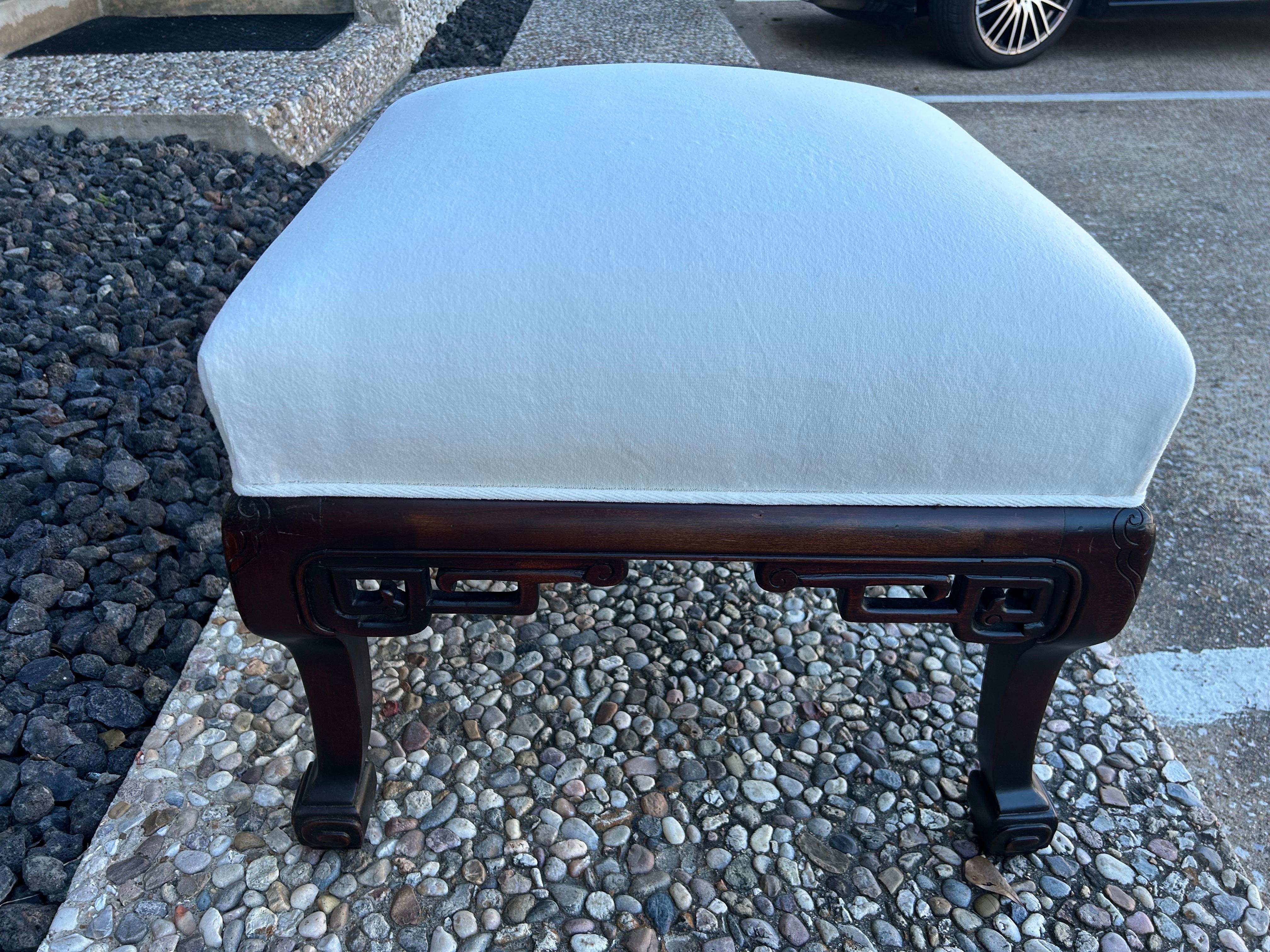 Early 20th Century Antique Chinese Square Bench Or Ottoman For Sale