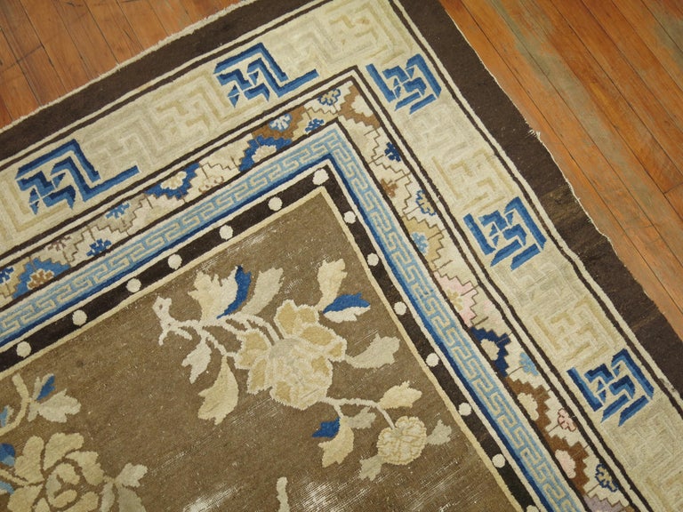 Antique Chinese Square Peking Rug For Sale 3