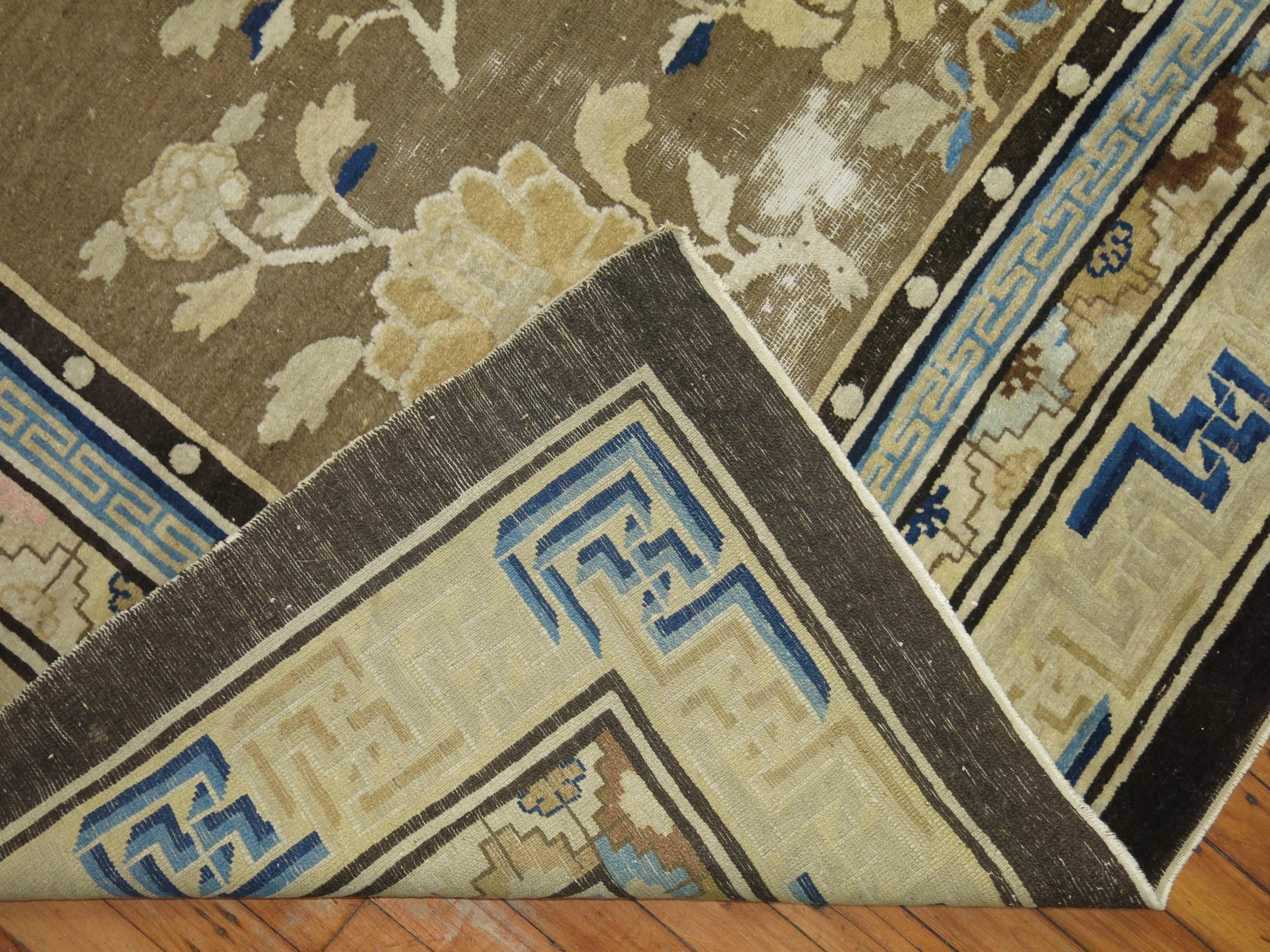 Antique Chinese Square Peking Rug For Sale 2