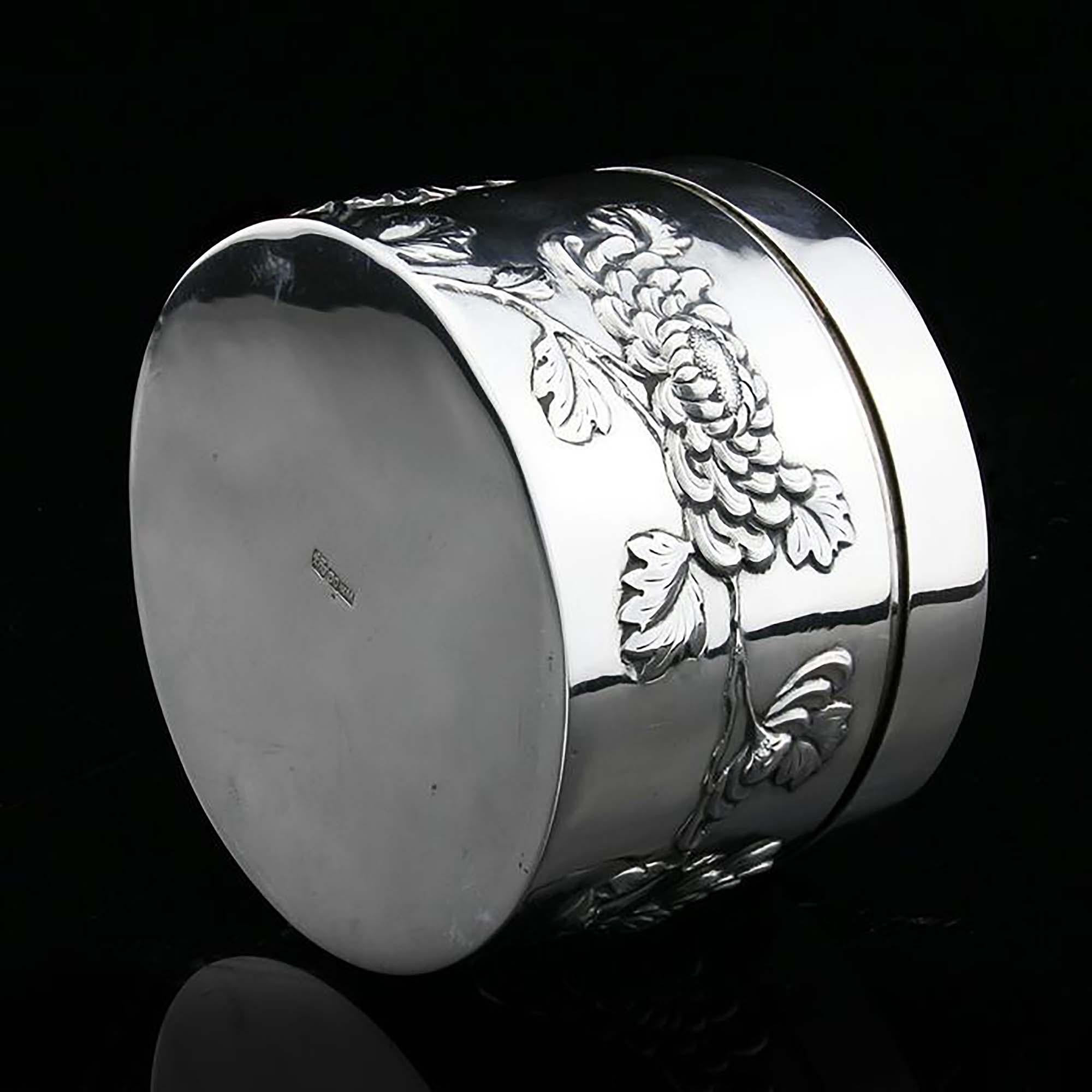 Antique Chinese Sterling Silver Box For Sale 3