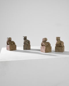 Antique Chinese Stone Cat Figurines
