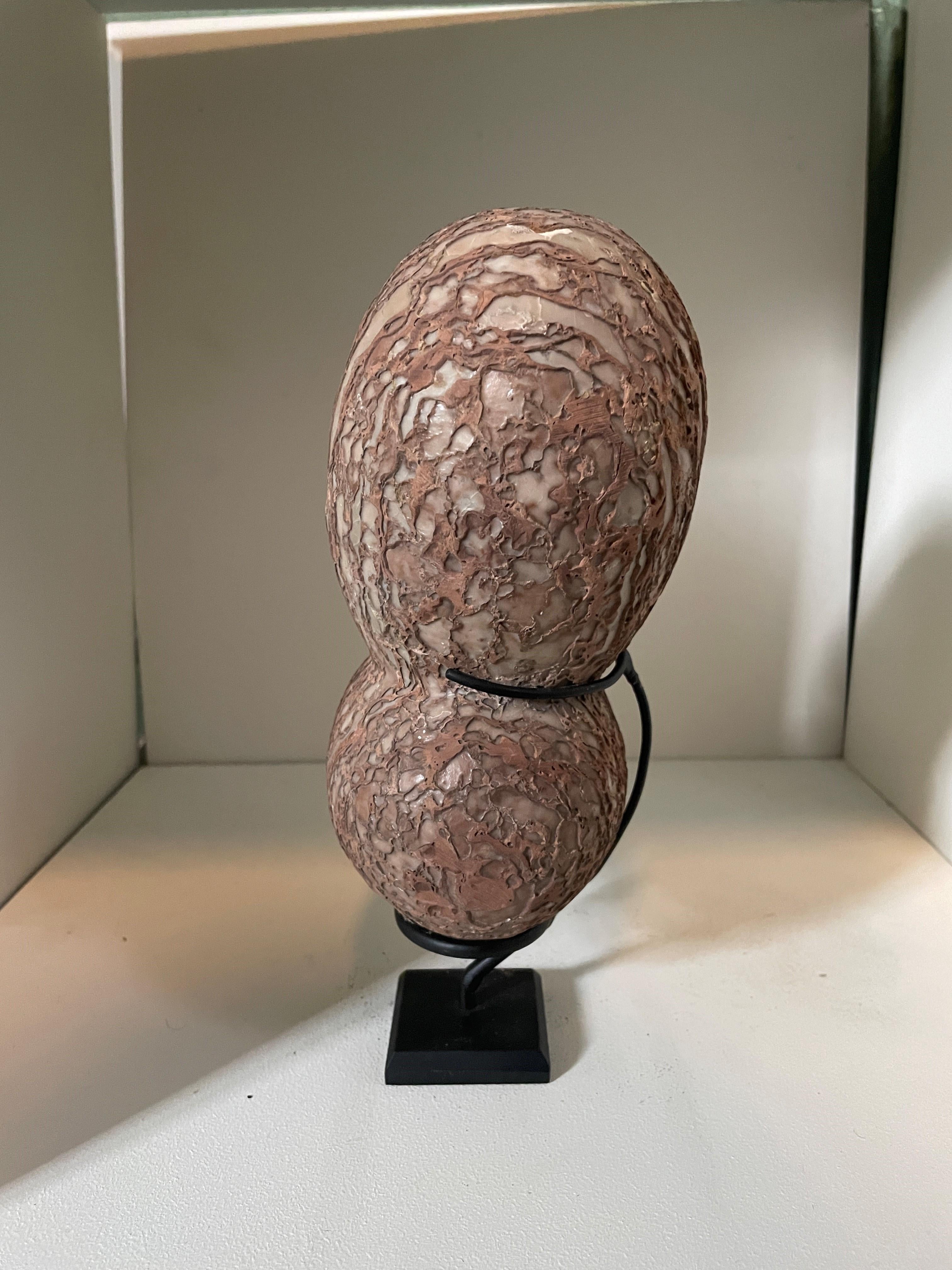 Antique Chinese Stone Egg Gongshi Suiseki In Good Condition For Sale In LOS ANGELES, CA