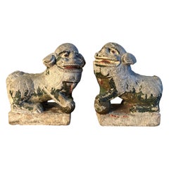 Antique Chinese Stone Foo Dogs