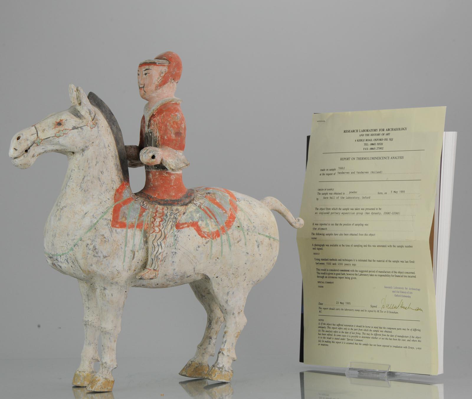 18th Century and Earlier Antique Chinese Stoneware Han Dynasty Horse Man 202 BC-220 AD China Antique