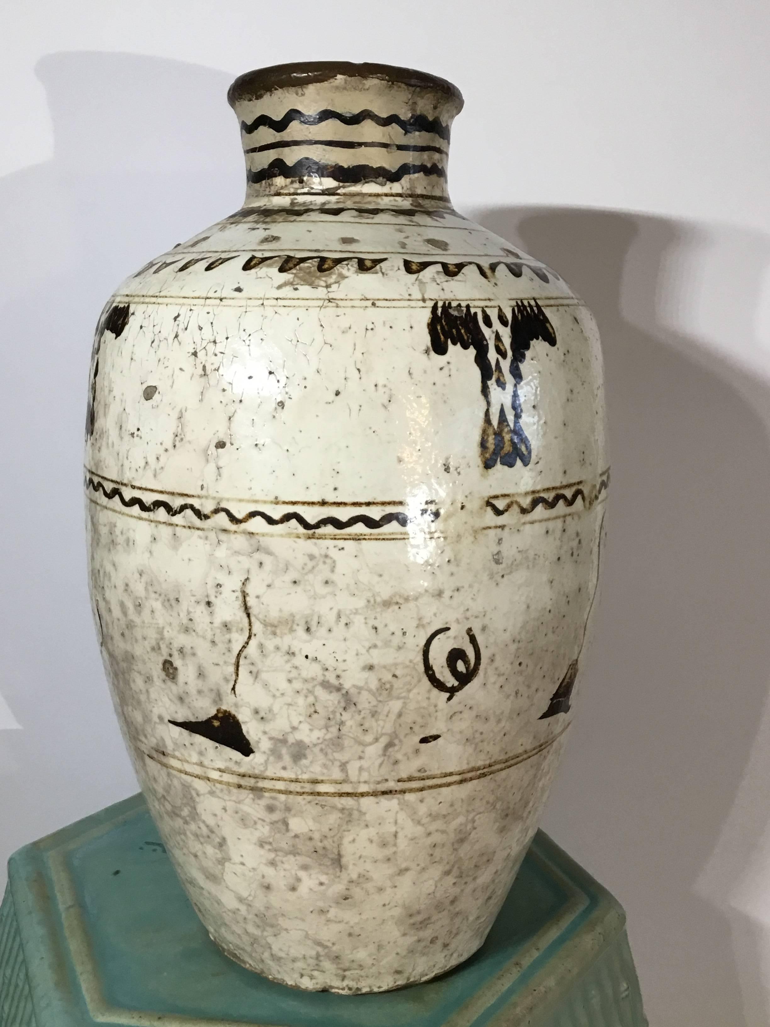 Glazed Antique Cizhou Stonweare Vessel Ming Dynasty 