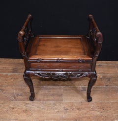 Antique Chinese Stool Hand Carved Piano Circa 1880