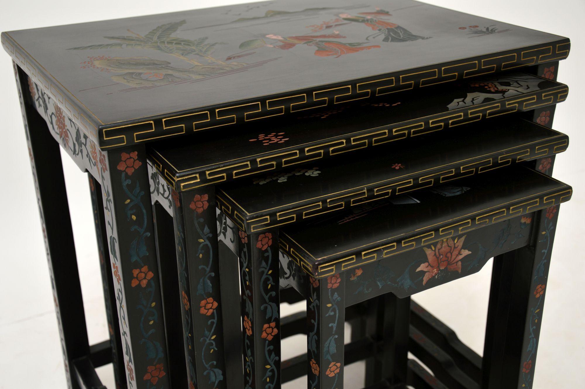 Antique Chinese Style Chinoiserie Nest of Tables 5