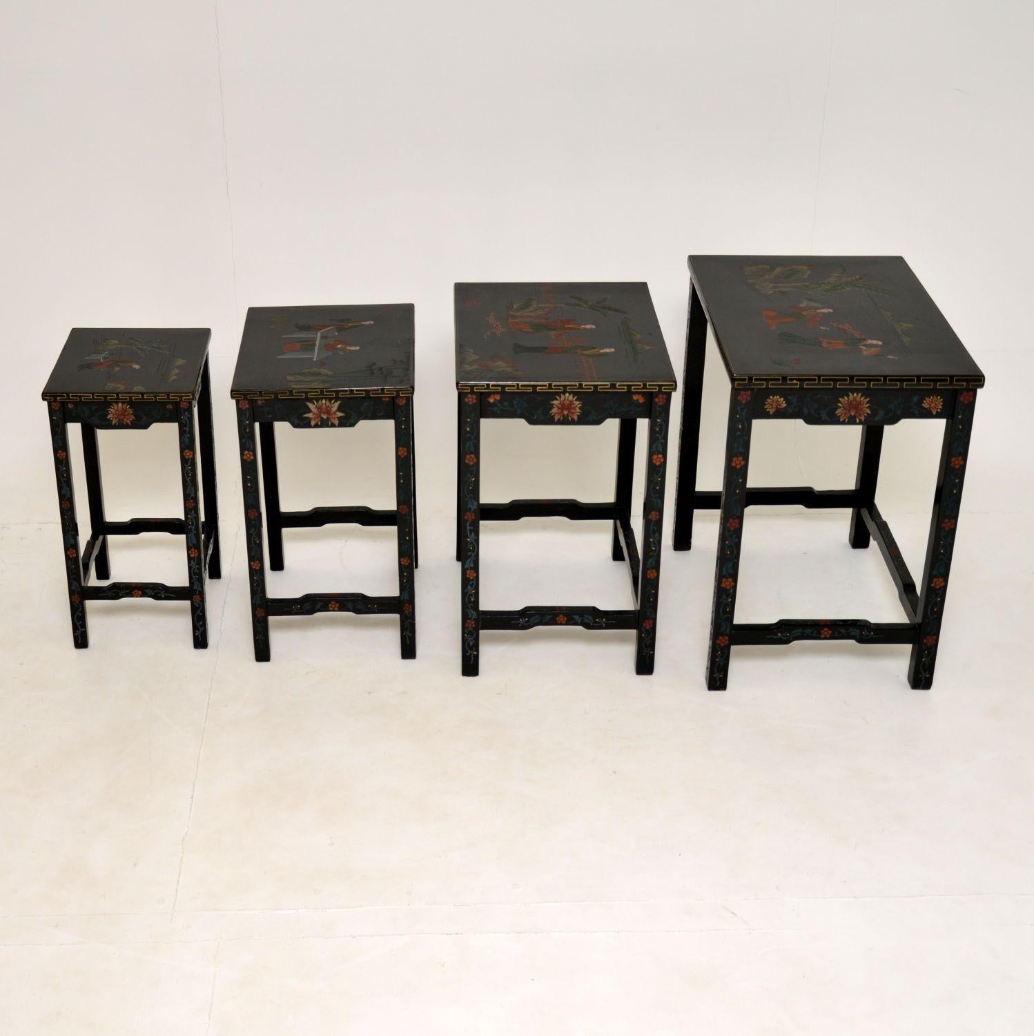 Wood Antique Chinese Style Chinoiserie Nest of Tables
