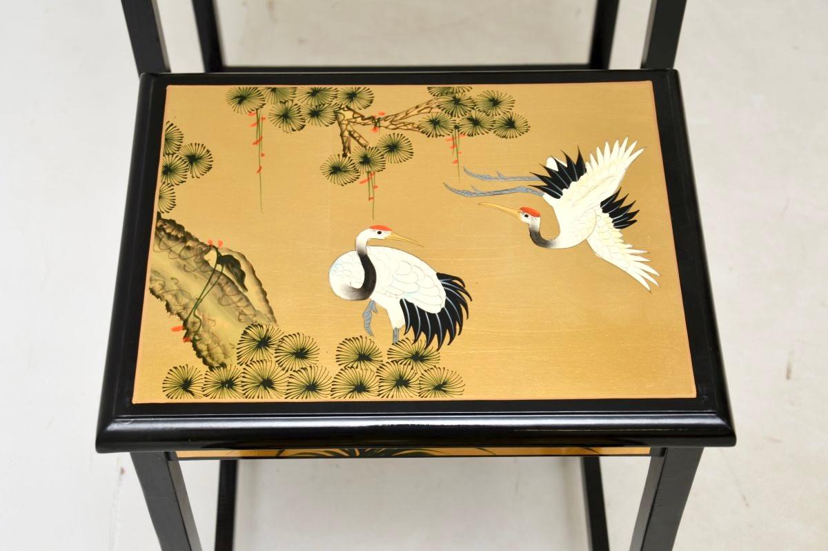 Antique Chinese Style Lacquered Chinoiserie Nest of Tables For Sale 2
