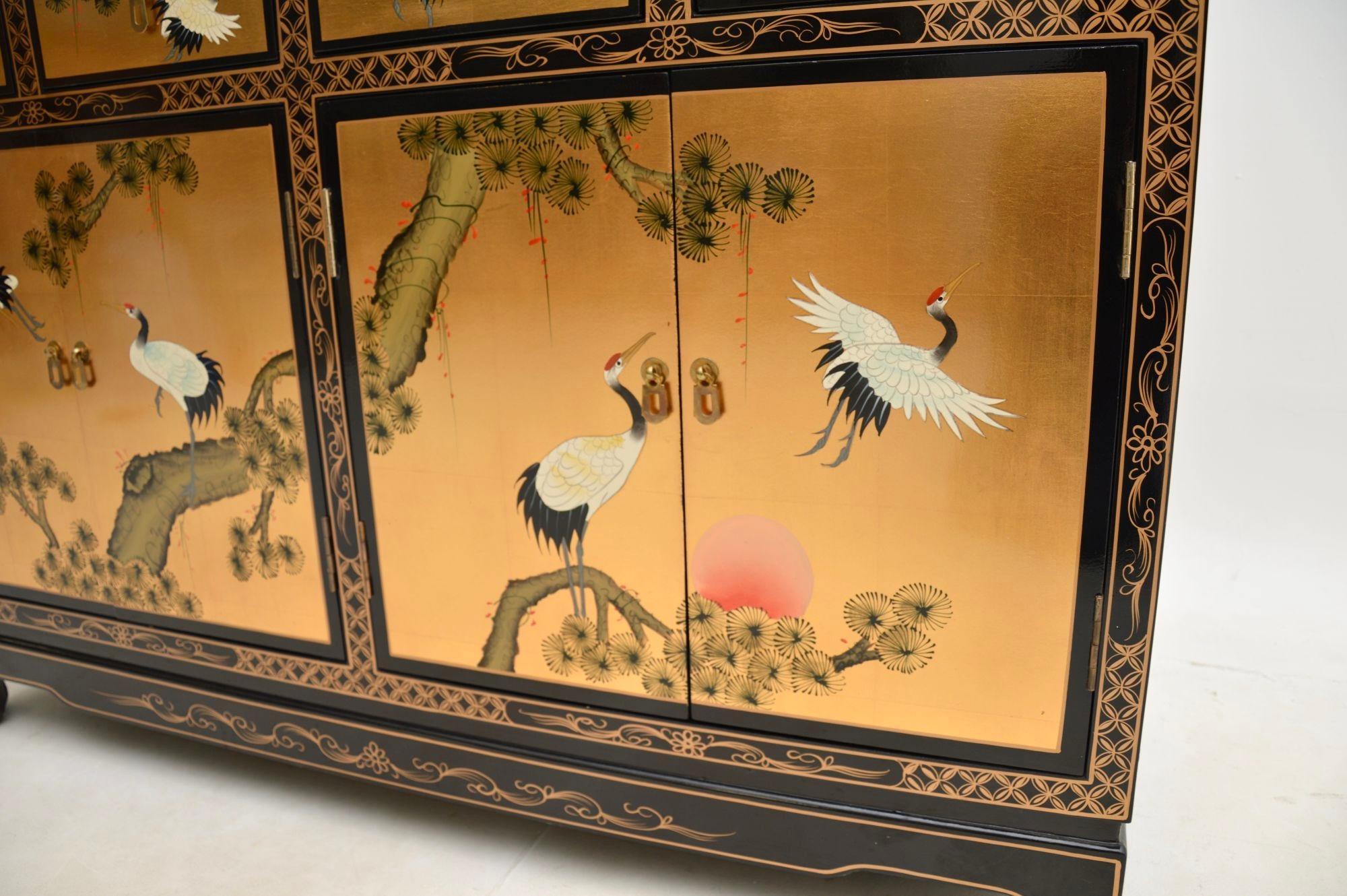 Antique Chinese Style Lacquered Chinoiserie Sideboard 8
