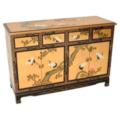 Antique Chinese Style Lacquered Chinoiserie Sideboard