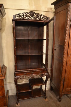 Antique Chinese Style Teakwood Display Cabinet