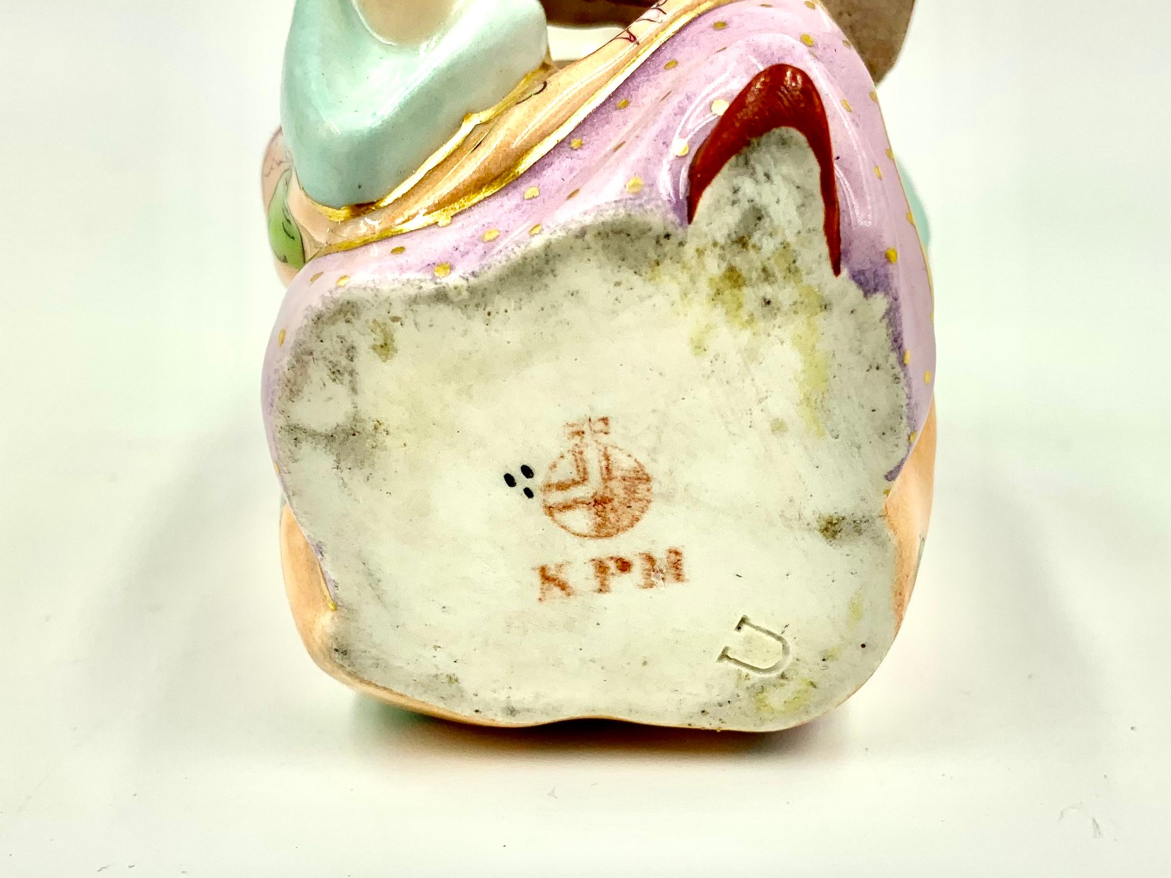 Women's or Men's Antique Chinese Subject KPM Royal Porcelain Manufactory Figural Inkwell For Sale