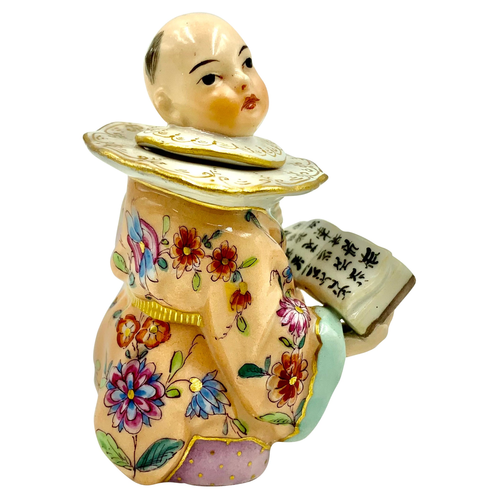 Antico calamaio figurato cinese a soggetto KPM Royal Porcelain Manufactory