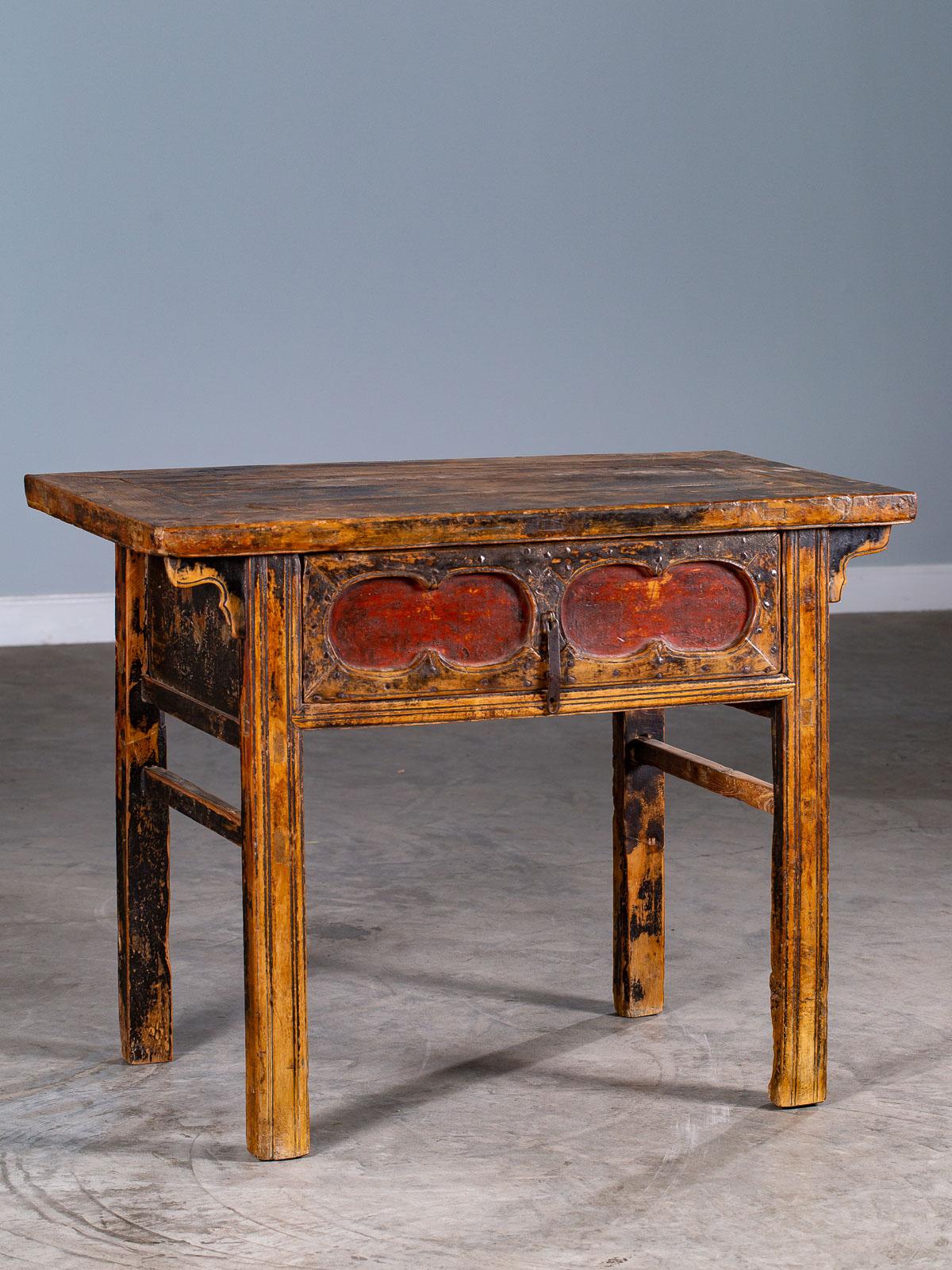 Receive our new selections direct from 1stdibs by email each week. Please click Follow Dealer below and see them first!

This good example of an antique Chinese table circa 1875 has a beautifully weathered surface still showing traces of the