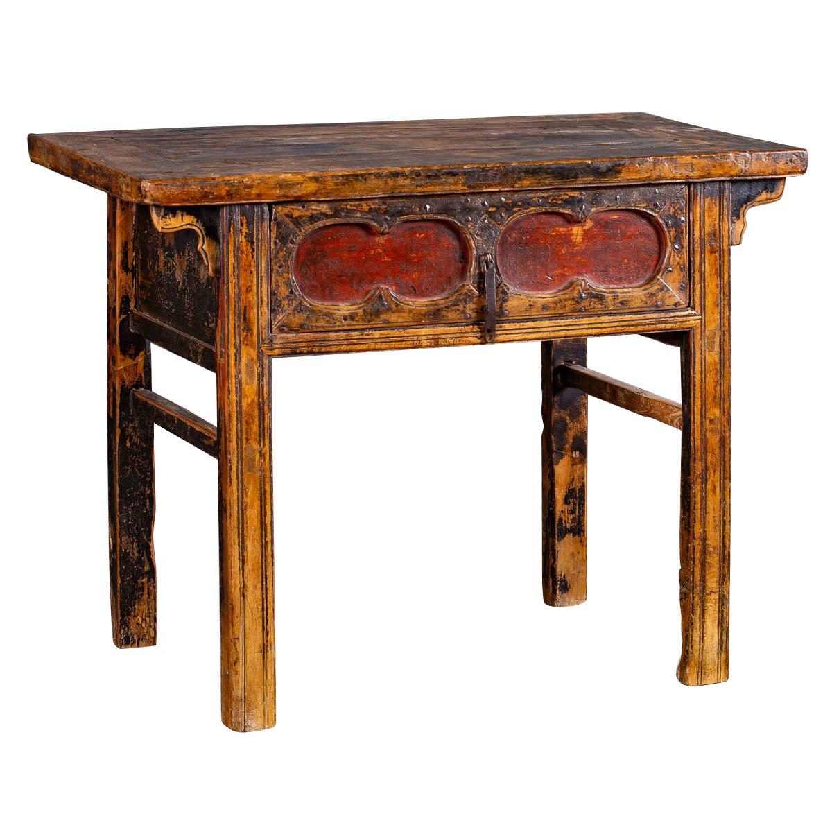 Antique Chinese Table Long Drawer Kaung Hsu Period circa 1875 For Sale